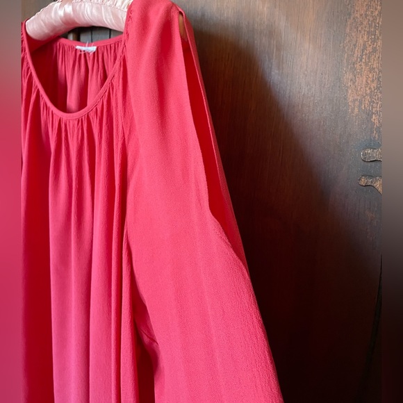J. Jill Coral Split-Sleeve Blouse L - Picture 5 of 6